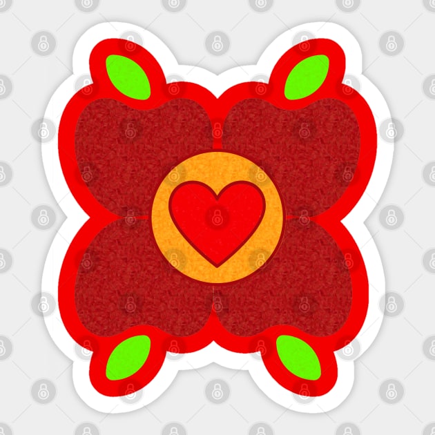 I Heart Fruit Flower Sticker by TeachUrb